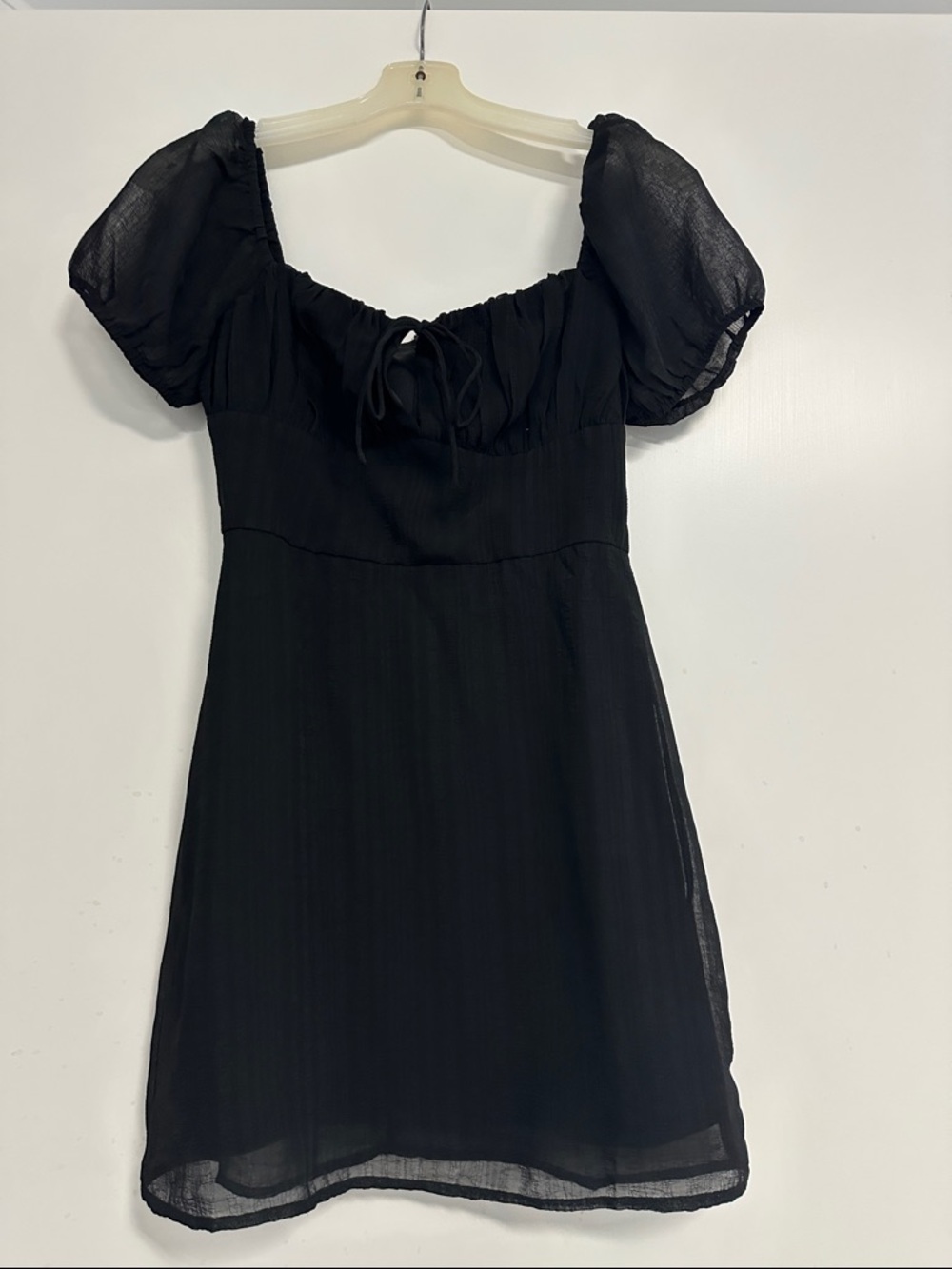 Black Puff Sleeve Mini Dress Size XS